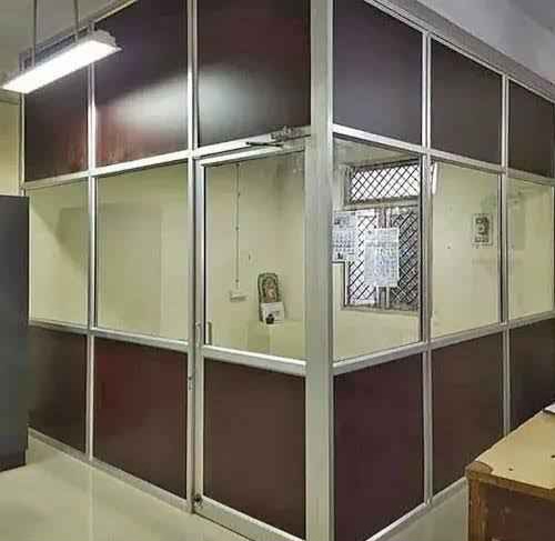 Aluminium and glass partition board installation by ServoraPrise in Nigeria